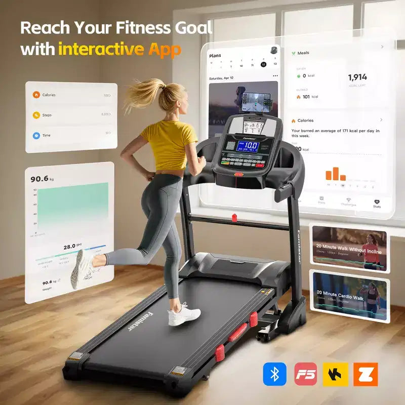 Tapis Roulant per Casa con Capacità di 400 libbre e Inclinazione del 20%, Tapis Roulant Pieghevole da 5.0 HP per Esercizio, 0.6-12 MPH, Controllo tramite APP, Assorbimento degli Urti, Supporto per le Ginocchia