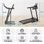 Tapis Roulant Pieghevole con Inclinazione da 300 libbre per Casa, Tapis Roulant Portatile da 3,75 HP, 71 Programmi, Nastro Ammortizzante, Macchina per Esercizi di Camminata e Corsa