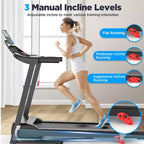 Tapis Roulant Pieghevole con Inclinazione da 300 libbre per Casa, Tapis Roulant Portatile da 3,75 HP, 71 Programmi, Nastro Ammortizzante, Macchina per Esercizi di Camminata e Corsa
