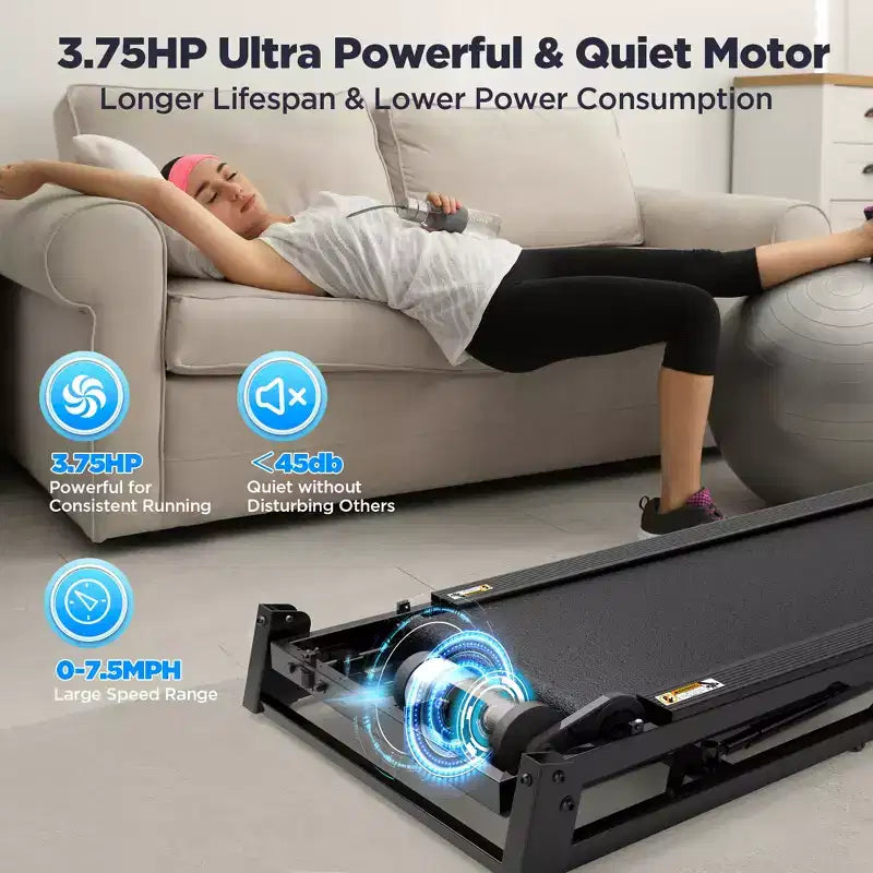 Tapis Roulant Pieghevole con Inclinazione da 300 libbre per Casa, Tapis Roulant Portatile da 3,75 HP, 71 Programmi, Nastro Ammortizzante, Macchina per Esercizi di Camminata e Corsa