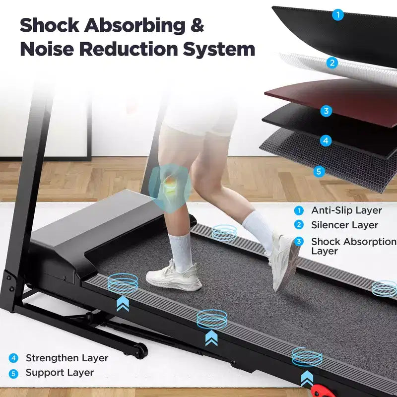 Tapis Roulant Pieghevole con Inclinazione da 300 libbre per Casa, Tapis Roulant Portatile da 3,75 HP, 71 Programmi, Nastro Ammortizzante, Macchina per Esercizi di Camminata e Corsa