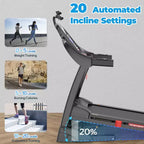 Offerta Tapis Roulant, Tapis Roulant in Offerta, Tapis Roulant Pieghevole da 4,5HP con Inclinazione Automatica a 20 Livelli, Tapis Roulant Portatile per Uso Domestico, 71 Programmi