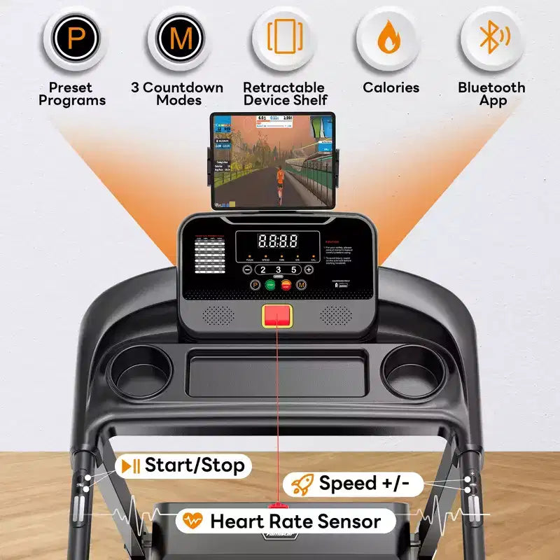 Tapis roulant pieghevoli portatili in liquidazione, tapis roulant compatto pieghevole da 2,75 HP per casa/ufficio, tapis roulant per camminata e corsa con display a LED per l'esercizio