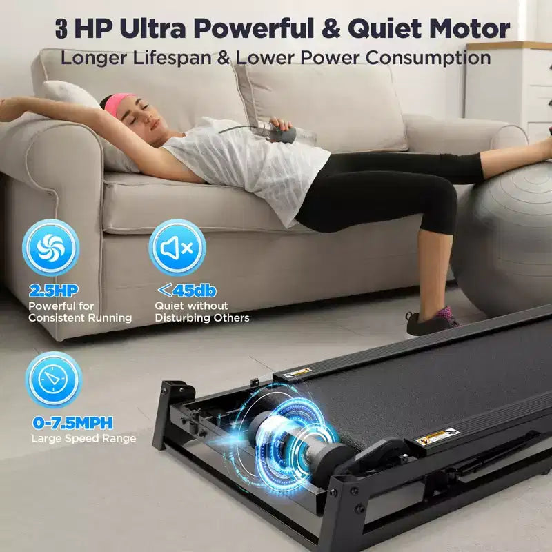 Tapis roulant pieghevole da 3HP con inclinazione per la casa, tapis roulant portatile con capacità di 136 kg, lezioni di allenamento gratuite con APP, 71 programmi, 12 km/h per jogging e camminata