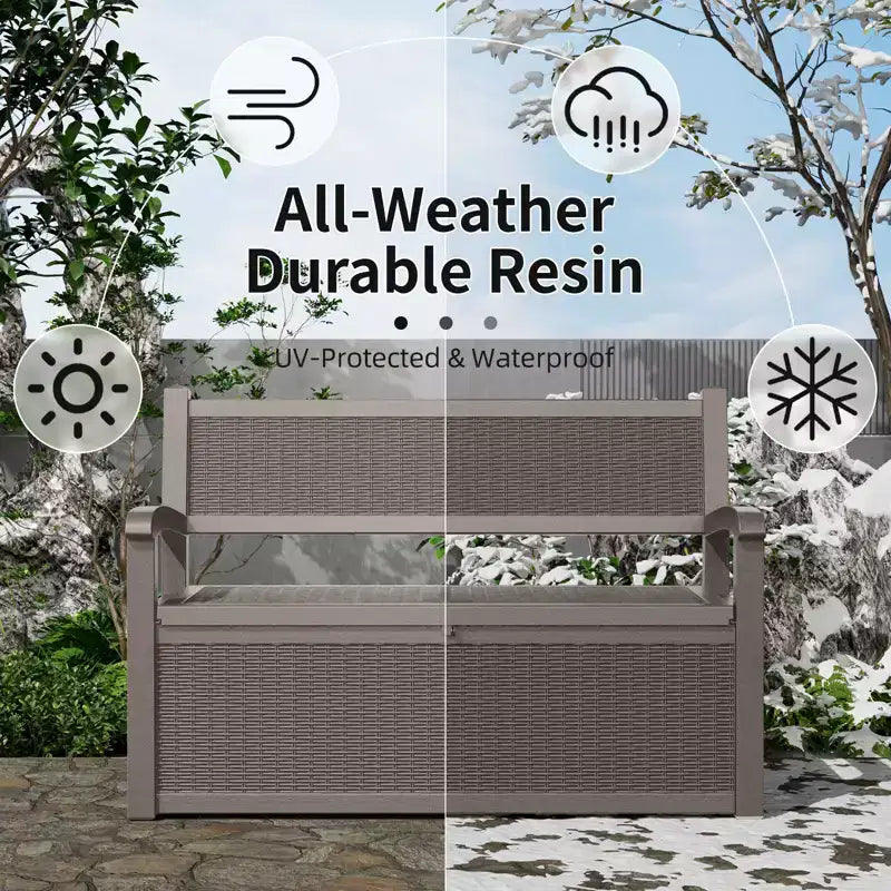 Okak Outdoor Accent Chair with Ample Storage, Patio Accent Chair with Durable Frame, Lawn Chairs for Backyard, Garden, Porch