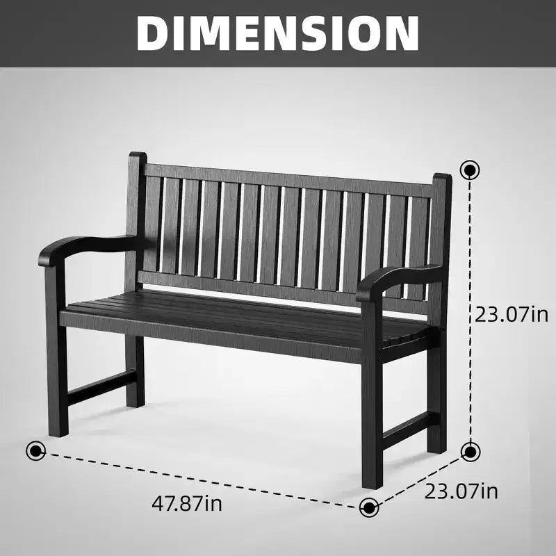 Okak UV-Resistant Outdoor Accent Chair with Slat Design, Lawn Chairs with Wide Seats, Patio Accent Chair for Backyard, Garden, Porch, Black