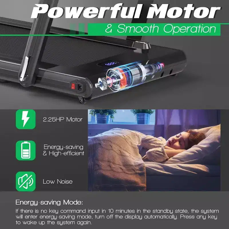 Gymax Folding Treadmill 2-in-1 Under Desk Treadmill with 2.25HP Motor Electric Walking Running Machine & Remote Control Suitable Black/Blue/Red