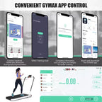 Gymax Tapis Roulant Elettrico Sotto Scrivania 2-in-1 con Motore Potente, Ruote Flessibili per il Trasporto, Supporto per Cellulare Argento/Nero/Bianco
