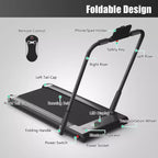 Gymax Tapis Roulant Elettrico Sotto Scrivania 2-in-1 con Motore Potente, Ruote Flessibili per il Trasporto, Supporto per Cellulare Argento/Nero/Bianco