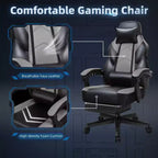 Celebalcony Sedie da gaming per adulti con poggiapiedi, schienale alto, con supporto lombare massaggiante, sedie da computer girevoli a 360° e regolabili in altezza