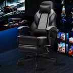 Celebalcony Sedie da gaming per adulti con poggiapiedi, schienale alto, con supporto lombare massaggiante, sedie da computer girevoli a 360° e regolabili in altezza