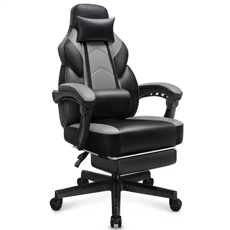 Celebalcony Sedie da gaming per adulti con poggiapiedi, schienale alto, con supporto lombare massaggiante, sedie da computer girevoli a 360° e regolabili in altezza