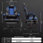 Celebalcony Sedie da gaming per adulti con poggiapiedi, schienale alto, con supporto lombare massaggiante, sedie da computer girevoli a 360° e regolabili in altezza