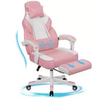 Celebalcony Sedie da gaming per adulti con poggiapiedi, schienale alto, con supporto lombare massaggiante, sedie da computer girevoli a 360° e regolabili in altezza