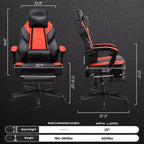 Celebalcony Sedie da gaming per adulti con poggiapiedi, schienale alto, con supporto lombare massaggiante, sedie da computer girevoli a 360° e regolabili in altezza