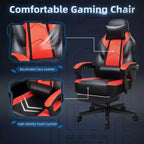 Celebalcony Sedie da gaming per adulti con poggiapiedi, schienale alto, con supporto lombare massaggiante, sedie da computer girevoli a 360° e regolabili in altezza