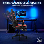 Celebalcony Sedie da gaming per adulti con poggiapiedi, schienale alto, con supporto lombare massaggiante, sedie da computer girevoli a 360° e regolabili in altezza