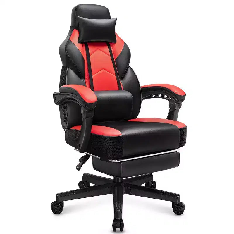 Celebalcony Sedie da gaming per adulti con poggiapiedi, schienale alto, con supporto lombare massaggiante, sedie da computer girevoli a 360° e regolabili in altezza