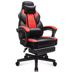 Celebalcony Sedie da gaming per adulti con poggiapiedi, schienale alto, con supporto lombare massaggiante, sedie da computer girevoli a 360° e regolabili in altezza