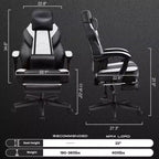 Celebalcony Sedie da gaming per adulti con poggiapiedi, schienale alto, con supporto lombare massaggiante, sedie da computer girevoli a 360° e regolabili in altezza