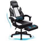 Celebalcony Sedie da gaming per adulti con poggiapiedi, schienale alto, con supporto lombare massaggiante, sedie da computer girevoli a 360° e regolabili in altezza