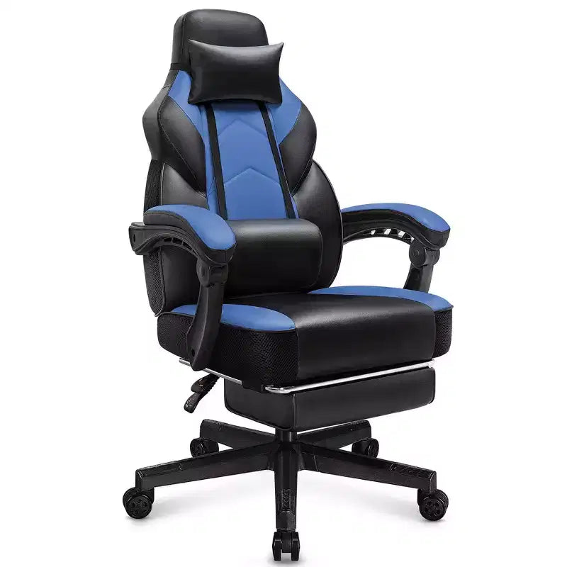 Celebalcony Sedie da gaming per adulti con poggiapiedi, schienale alto, con supporto lombare massaggiante, sedie da computer girevoli a 360° e regolabili in altezza