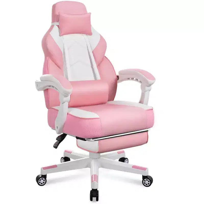 Celebalcony Sedie da gaming per adulti con poggiapiedi, schienale alto, con supporto lombare massaggiante, sedie da computer girevoli a 360° e regolabili in altezza