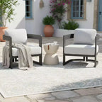 Christopher Knight Home Jerin Sedia Club Moderna da Esterno in Alluminio e Olefina Imbottita con Cuscino