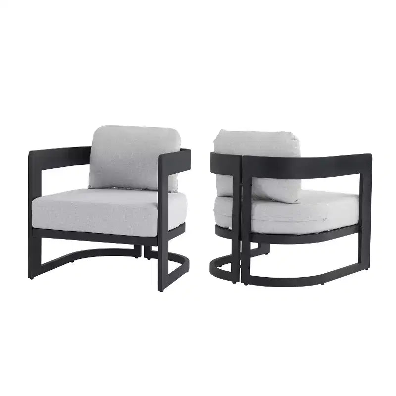 Christopher Knight Home Jerin Sedia Club Moderna da Esterno in Alluminio e Olefina Imbottita con Cuscino