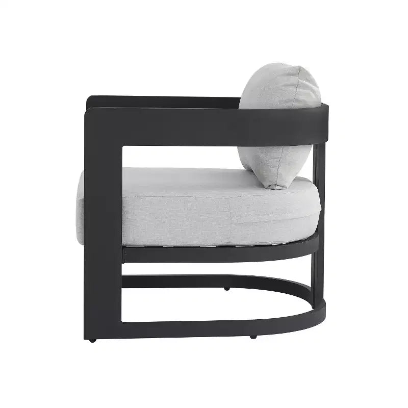 Christopher Knight Home Jerin Sedia Club Moderna da Esterno in Alluminio e Olefina Imbottita con Cuscino