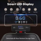 Gymax Tapis Roulant Pieghevole Max 3HP Macchina da Corsa/Camminata/Jogging con Display a LED, Corrimano Regolabile in Altezza e Doppia Cassa Bluetooth