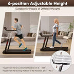 Gymax Tapis Roulant Pieghevole Max 3HP Macchina da Corsa/Camminata/Jogging con Display a LED, Corrimano Regolabile in Altezza e Doppia Cassa Bluetooth