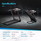 Tapis roulant pieghevole Gymax 4.75HP con 20 programmi preimpostati, schermo touch LED e telecomando per camminata, jogging, corsa