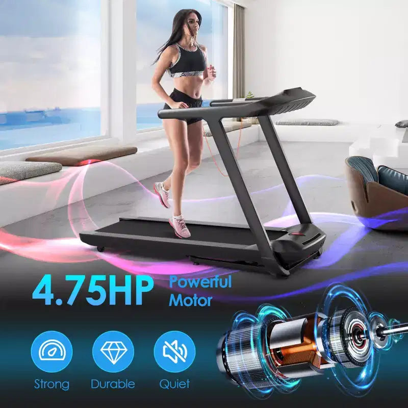 Tapis roulant pieghevole Gymax 4.75HP con 20 programmi preimpostati, schermo touch LED e telecomando per camminata, jogging, corsa