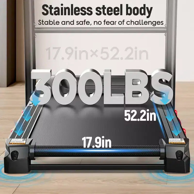 Tapis roulant pieghevole con inclinazione automatica, capacità 136 kg, velocità 5HP e 19 km/h, controllo tramite APP intelligente, 64+3+3+1 programmi, attrezzo per corsa e camminata