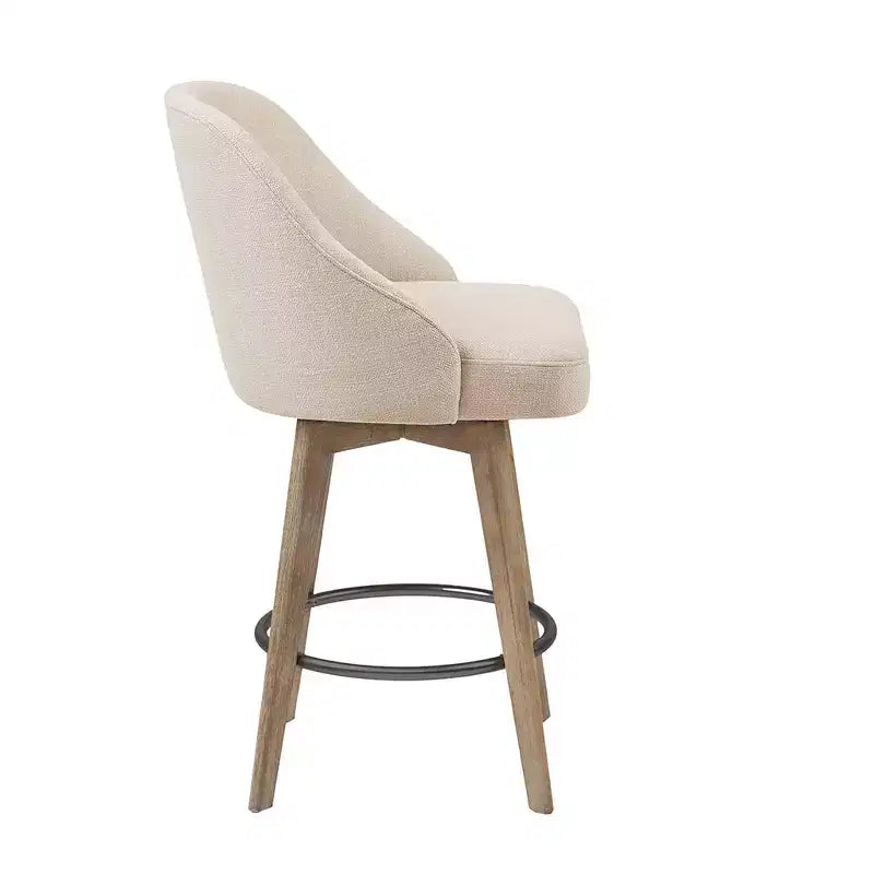 Sgabelli da Bar Girevoli LLS, Sgabelli Moderni Imbottiti con Struttura in Legno per Bancone, Altezza Contatore, per Sala da Pranzo
