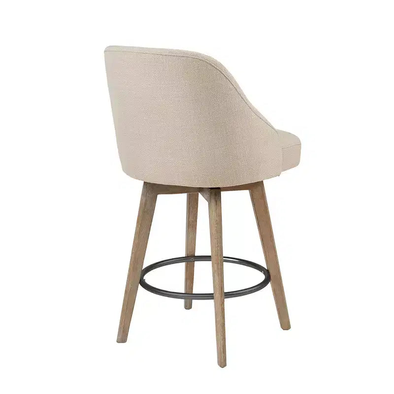 Sgabelli da Bar Girevoli LLS, Sgabelli Moderni Imbottiti con Struttura in Legno per Bancone, Altezza Contatore, per Sala da Pranzo