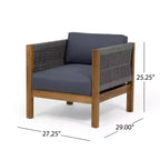 TUYOHW Boho Style Outdoor Accent Chair/Loveseat with Coffee Table,Set of 1/2,Patio Lounge Armchair for Porch,Garden & Backyard,400lbs Capacity