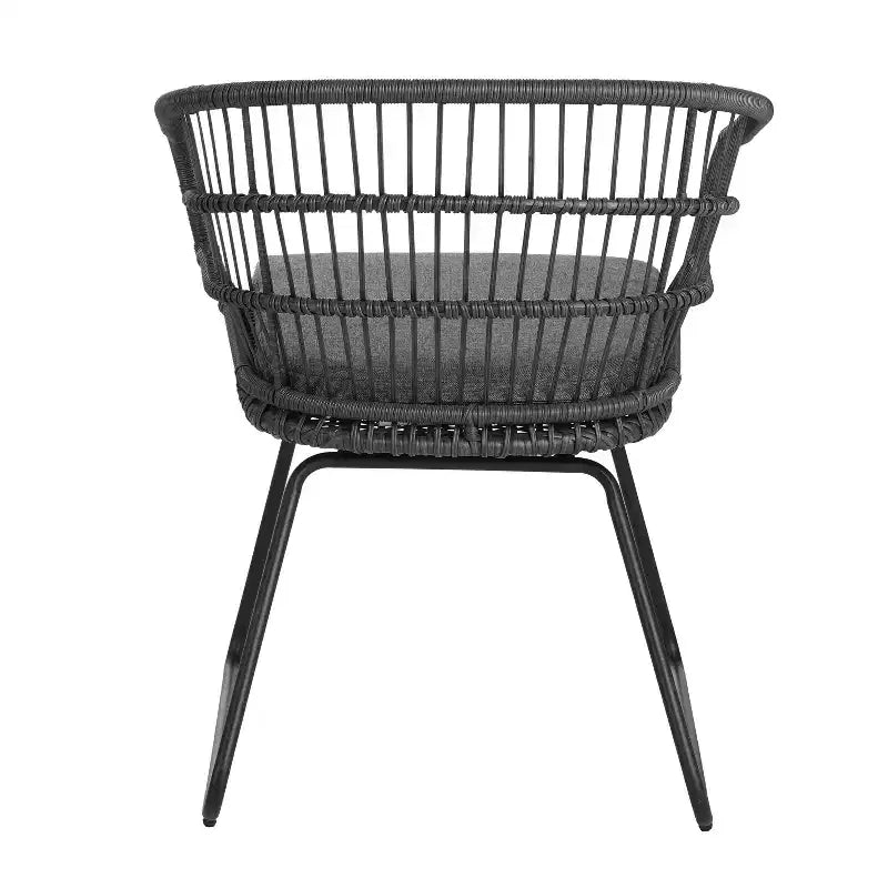 TUYOHW 16 Sedie d'accento da patio in stile Bohemien, set da 2, sedie club in vimini e rattan con cuscino, sedie da pranzo per esterni, sedute moderne per arredo patio