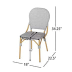 Sedie da Bistrò Francese per Esterni TUYOHW, Set da 2, 18 Sedie per Esterni con Telaio in Alluminio e Finitura in Legno, Sedute da Giardino in Rattan PE