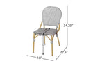 Sedie da Bistrò Francese per Esterni TUYOHW, Set da 2, 18 Sedie per Esterni con Telaio in Alluminio e Finitura in Legno, Sedute da Giardino in Rattan PE
