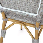 Sedie da Bistrò Francese per Esterni TUYOHW, Set da 2, 18 Sedie per Esterni con Telaio in Alluminio e Finitura in Legno, Sedute da Giardino in Rattan PE