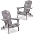 TUYOHW Sedia Adirondack Pieghevole da Patio, Set di 2, Sedia Accento Oversize per Portico, Giardino e Cortile, Sedia a Sdraio da Esterno, Capacità 150 kg