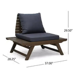 TUYOHW Boho Style Patio Armless Club Chair,A-Shaped Poolside Chairs for Garden,Porch & Backyard,Upholstered Accent Chair,Rustic Patio Furniture