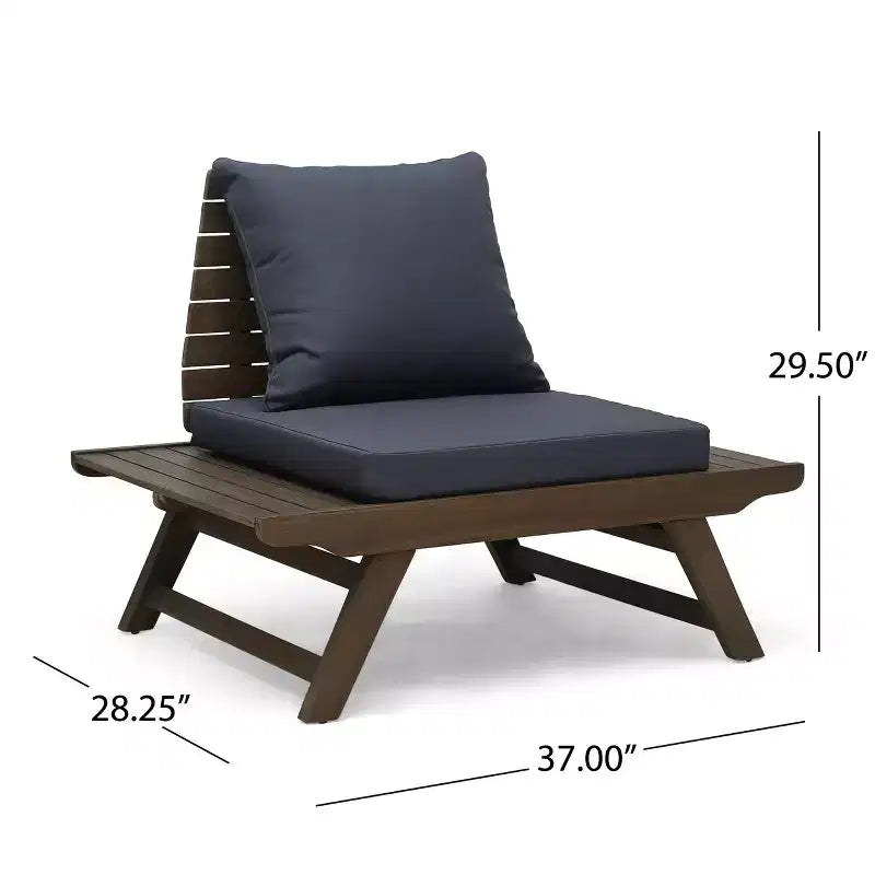 TUYOHW Boho Style Patio Armless Club Chair,A-Shaped Poolside Chairs for Garden,Porch & Backyard,Upholstered Accent Chair,Rustic Patio Furniture
