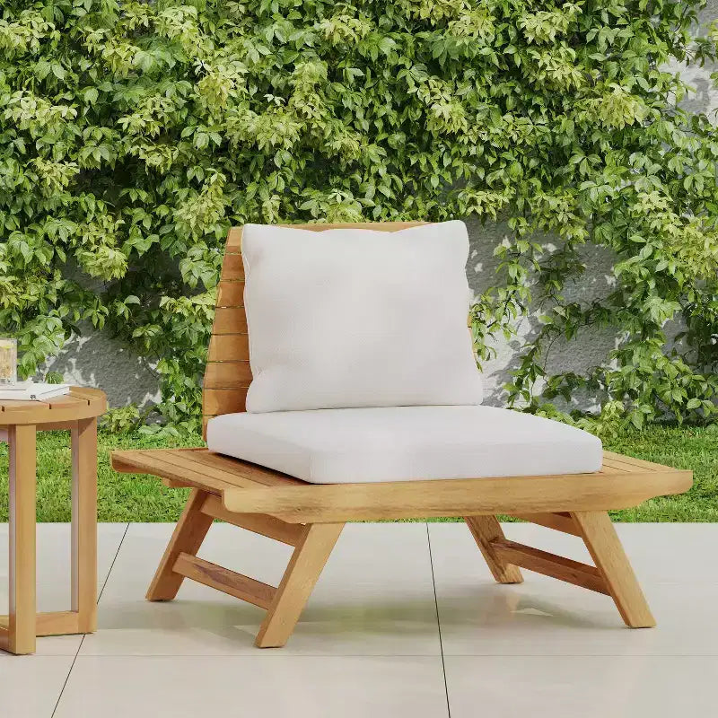 TUYOHW Boho Style Patio Armless Club Chair,A-Shaped Poolside Chairs for Garden,Porch & Backyard,Upholstered Accent Chair,Rustic Patio Furniture