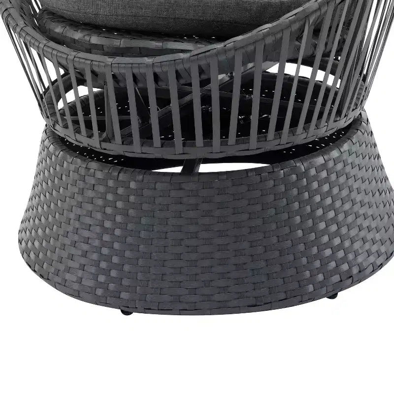 TUYOHW 360 Swivel Egg Chairs,1/2-Piece PE Rattan Patio Accent Chairs,Sleek & Modern 27.6 Lounge Chair for Poolside & Backyard,Outdoor Seating