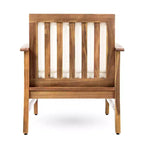 TUYOHW Rustic Patio Accent Chairs Set of 1,Upholstered Club Chairs,Outdoor Acacia Conversation seat for Porch,Garden & Backyard,400lbs Capacity