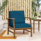 TUYOHW Rustic Patio Accent Chairs Set of 1,Upholstered Club Chairs,Outdoor Acacia Conversation seat for Porch,Garden & Backyard,400lbs Capacity