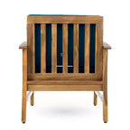 TUYOHW Rustic Patio Accent Chairs Set of 1,Upholstered Club Chairs,Outdoor Acacia Conversation seat for Porch,Garden & Backyard,400lbs Capacity